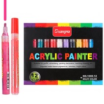 다다 아크릴 메탈릭 페인트 마카펜 12종 세트, 1세트, 12색