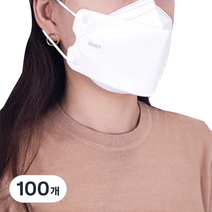 베네프 황사 미세먼지 차단 마스크 화이트 대형 KF-94, 1개입, 100개