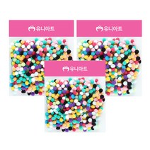 유니아트 퐁퐁 12mm, 혼합색상, 3개