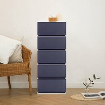 샤바스 컬러스토리 서랍장 400 5단, 네이비, 5개