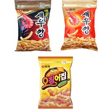 농심 대용량 지퍼백 스낵 모음, 1세트, 매운새우깡 400g + 오징어집 260g  + 새우깡 400g