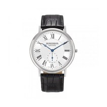 로만손 카이로스 클래식 스몰세컨즈 블랙 가죽시계 RWTLCM7A2400WHSI0