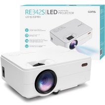 Coms LED 미니 빔프로젝터 1500루멘 화이트 RE342S