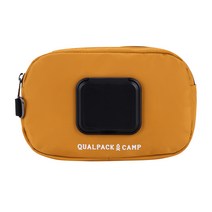 퀄팩 캠핑용 물티슈캡 파우치, 머스타드, 1개