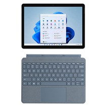마이크로소프트 2021 서피스 고 3 10.5 + 블루타입커버, 플래티넘(노트북), 아이스블루(커버), 펜티엄 골드, 64GB, 4GB, WIN11 Home, 8V6-00010