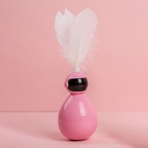 고양이 로보트 오뚝이 깃털 장난감, 핑크