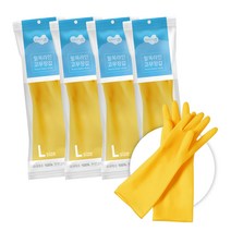 러버랩 팔목라인 고무장갑, 옐로우, 대(L), 5개