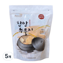 라이스웰 황동판에 구운 찹쌀 누룽지, 180g, 5개