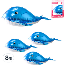파티쇼 통통 아기 돌고래 은박 풍선, 블루, 8개