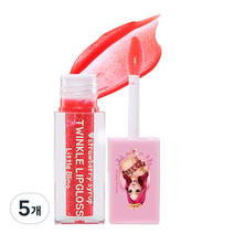리틀블링 시크릿쥬쥬 별의여신 트윙클 어린이 립글로스 3ml, 트윙클레드, 5개