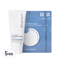 나이팅게일 클렌징 폼 마일드 애씨드 140ml + 클렌징패드 마일드 애씨드 20p, 5세트