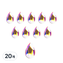 스와로브스키 페어 플랫백 네일 스톤 5 x 8 mm 2303, AB, 20개