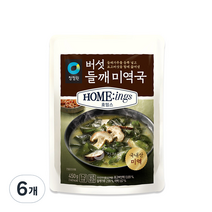 청정원 호밍스 버섯 들깨 미역국, 450g, 6개