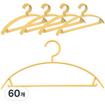 생활공식 어깨뿔방지 옷걸이, 옐로우, 60개