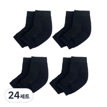 생활더하기 풋케어 발 뒤꿈치 보습 패드 양말 블랙, 1매, 24세트
