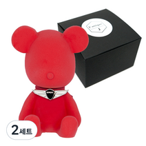 라띠크제이 엠블럼 베어 차량용 방향제 제네시스 레드 + 리필 블랙체리 5ml, 2세트