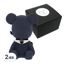 라띠크제이 엠블럼 베어 차량용 방향제 제네시스 블랙 + 리필 화이트머스크 5ml, 2세트