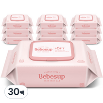베베숲 소프트 물티슈 캡형, 80매, 30팩