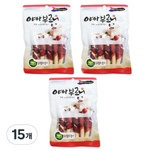 야아부르니 국내산 강아지 수제간식, 오리말이껌맛, 15개