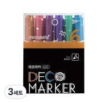 모나미 데코마카 460 메탈 세트, 6색, 3세트
