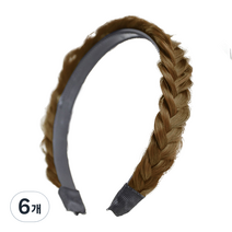 하이유니 땋은 머리 가발 헤어밴드, 라이트브라운, 6개