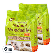오펫 프리미엄 우드펠렛 고양이모래 소나무향, 5kg, 6개입