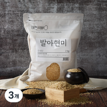 바른곡물 국산 발아현미, 2kg, 3개