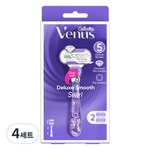 질레트 비너스 플렉시볼 스월 여성용 면도기 + 면도날 2입, 4세트