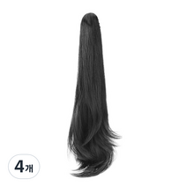 하이유니 네츄럴 웨이브 포니테일 가발 50cm, 네츄럴블랙, 4개