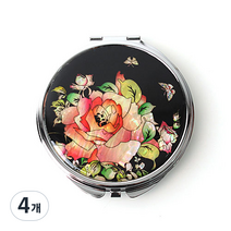 나전칠기 자개 원형 손거울, 장미, 4개