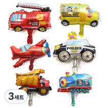 미니 자동차 풍선 6종 세트, 혼합색상, 3세트