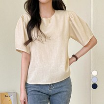 베러스윗 여성용 린넨 퍼프 반팔블라우스
