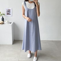 스트라이프 뒷리본 원피스 37930