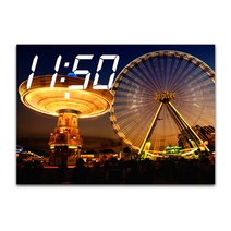 홈마인 캔버스 프린팅 액자 LED 시계 놀이공원 앤 열기구 A3, HM-PARK-04