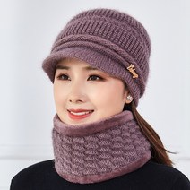 나야스타일 스포츠 방한 비니 + 넥워머 세트 DJBG-87-6, 바이올렛