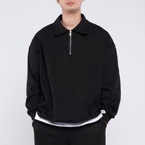 언탭트 남성용 빅사이즈 오버핏 카라집업 맨투맨 티셔츠