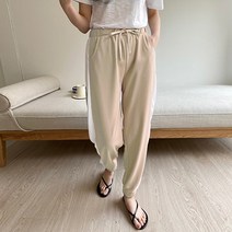 레몬소울 여성용 마즈 사이드 배색 밴딩 조거 팬츠