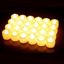 루아르모 꺼지지 않는 LED 티라이트 전자초 기타파티소품, 옐로우, 24개