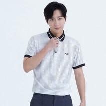 라이프로그 남성용 가로 스트라이프 요꼬 Y에리 반팔 TS MSTSM387