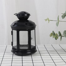 로이어 유럽풍 휴대용 캔들홀더, 블랙