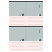 톡톡팬시 3000 애니멀 그라데이션 패드편지지, 민트, 4개