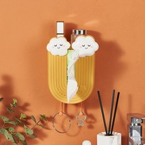 리소하우스 붙이는 화장품 액세서리 보관정리대 옐로우, 1개