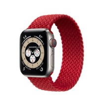 4YOU 애플워치 3/4/5/6/7/SE 브레이드솔로루프밴드 (38/40/41mm 호환가능) 레드(M) 1개, 레드