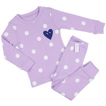 메이키즈 아동용 폴카도트퍼플 오가닉 30수 후라이스 상하 세트