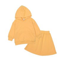 레인보우키즈 여아용 컬러풀 후드 상하복 치마 세트
