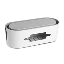 마켓플랜 심플 라운드 멀티탭 정리함, 화이트, 1개