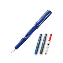 LAMY 사파리 만년필 컨버터 세트, EF, 만년필(블루), 케이스(랜덤발송)