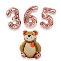 올댓파티 365일 1주년 곰돌이 기념일 파티 풀세트, 혼합색상, 1세트