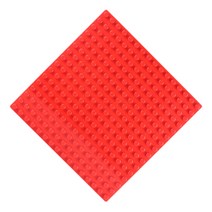 토이다락방 레고 튜블로 호환 블럭 놀이판 16x16칸 25.5x25.5cm, 빨강