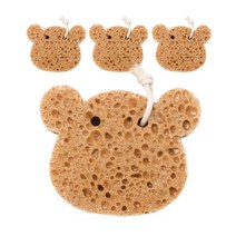 쓱싹 해면 목욕스펀지 베어, 베이지, 4개